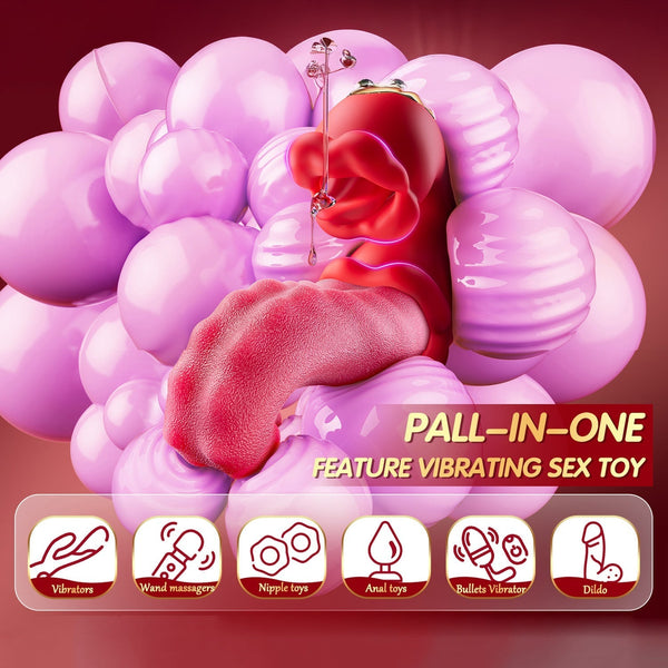 LICKORA X10 Suptruck 4-in-1 Tongue Rose Kiwinet Vibrator Hemiras
