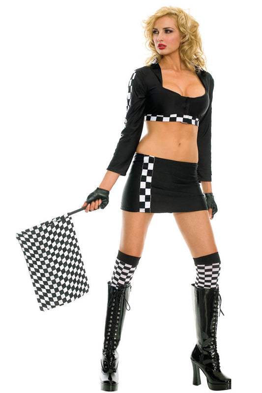 Women's Race Car Driver Costume Music Legs