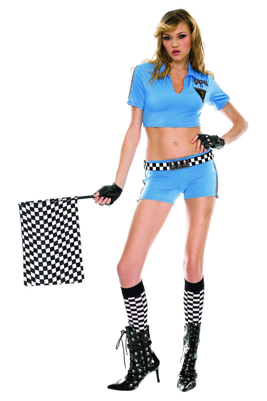Blue Bombshell Racer Costume Music Legs