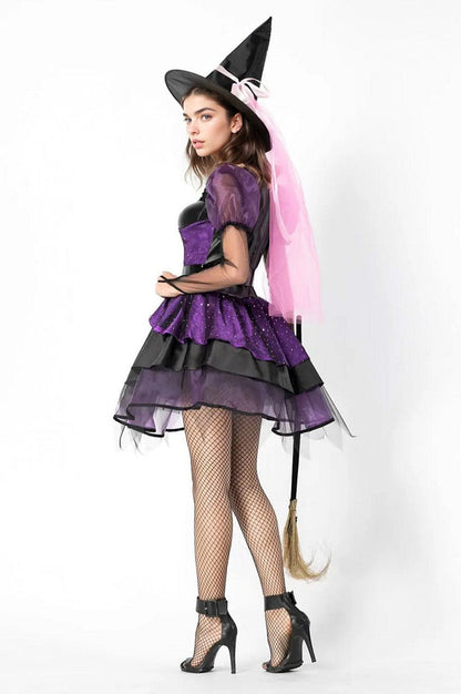 Purple Pentagram Witch Halloween Costume Silea
