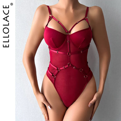 Lace Bodysuit With Garter See Through Bodycon Tops Mesh Seamless One Piece Fantasy Elegant Sexy Lingerie Teddy LACYMATE®