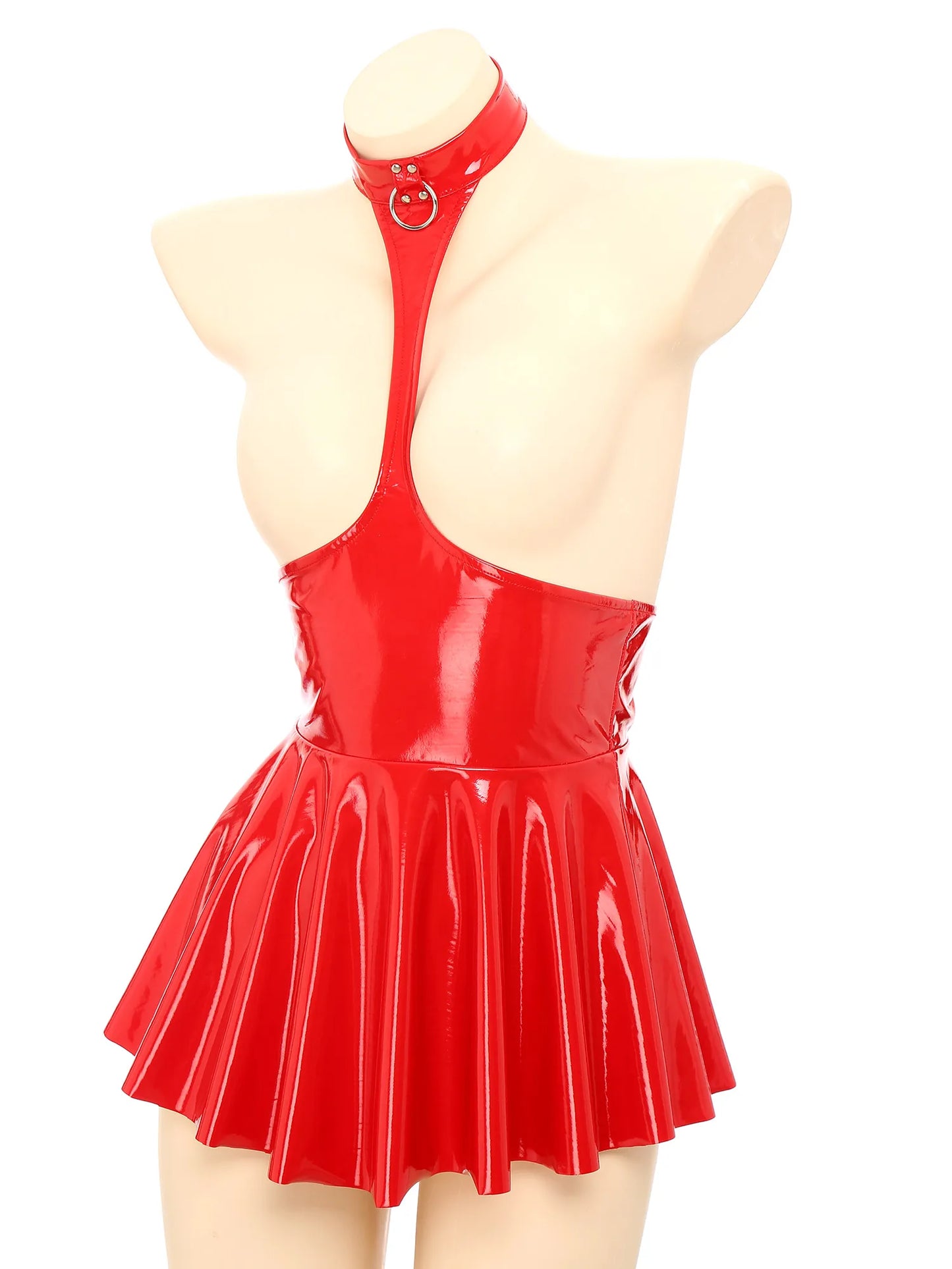 Open Chest Latex Dress