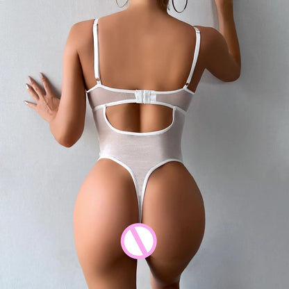 Lace Bodysuit With Garter See Through Bodycon Tops Mesh Seamless One Piece Fantasy Elegant Sexy Lingerie Teddy LACYMATE®