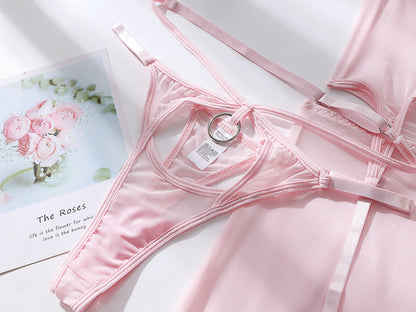 Ruffle Erotic Lingerie Transparent Lace Fancy Underwear Lifting Bolt Sensual Outfit Sheer Mesh Sissy Exotic Sets