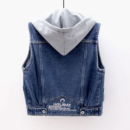 Hooded Denim Vest