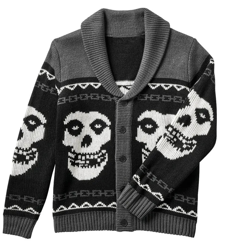 Skull Pattern Knit Sweater Lacy0301