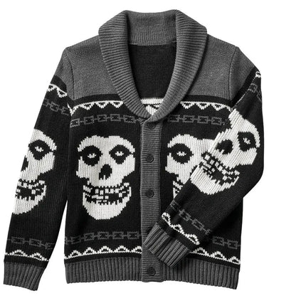 Skull Pattern Knit Sweater Lacy0301