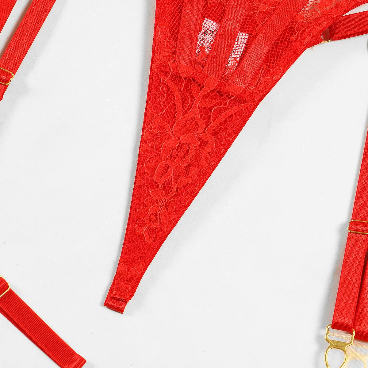 Fancy Lingerie Luxury Lace Push Up Half Cup Bra With Chain Hot Sexy Red Delicate Underwear Valentine Sissy Intimate LACYMATE®