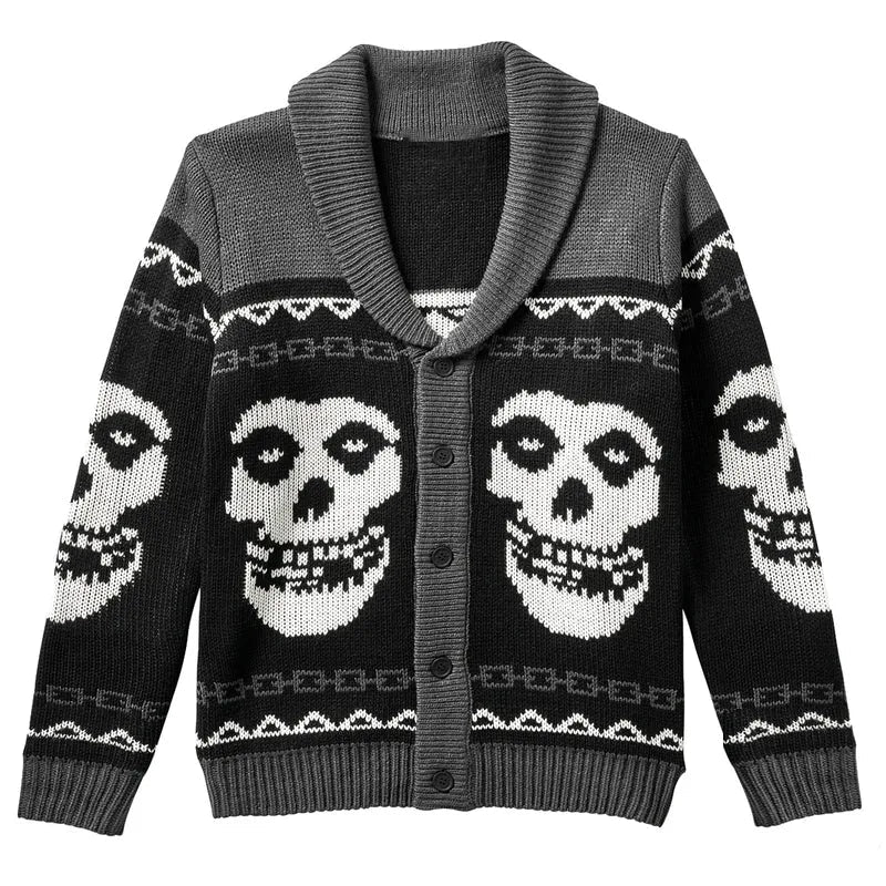Skull Pattern Knit Sweater Lacy0301
