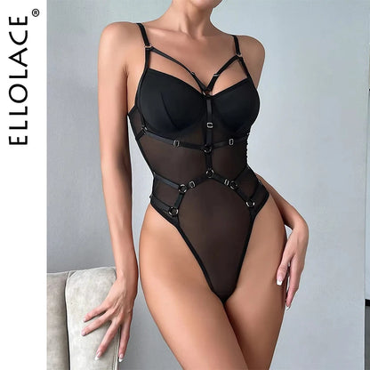 Lace Bodysuit With Garter See Through Bodycon Tops Mesh Seamless One Piece Fantasy Elegant Sexy Lingerie Teddy LACYMATE®