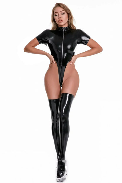 LATEX ZIPPER BODYSUIT