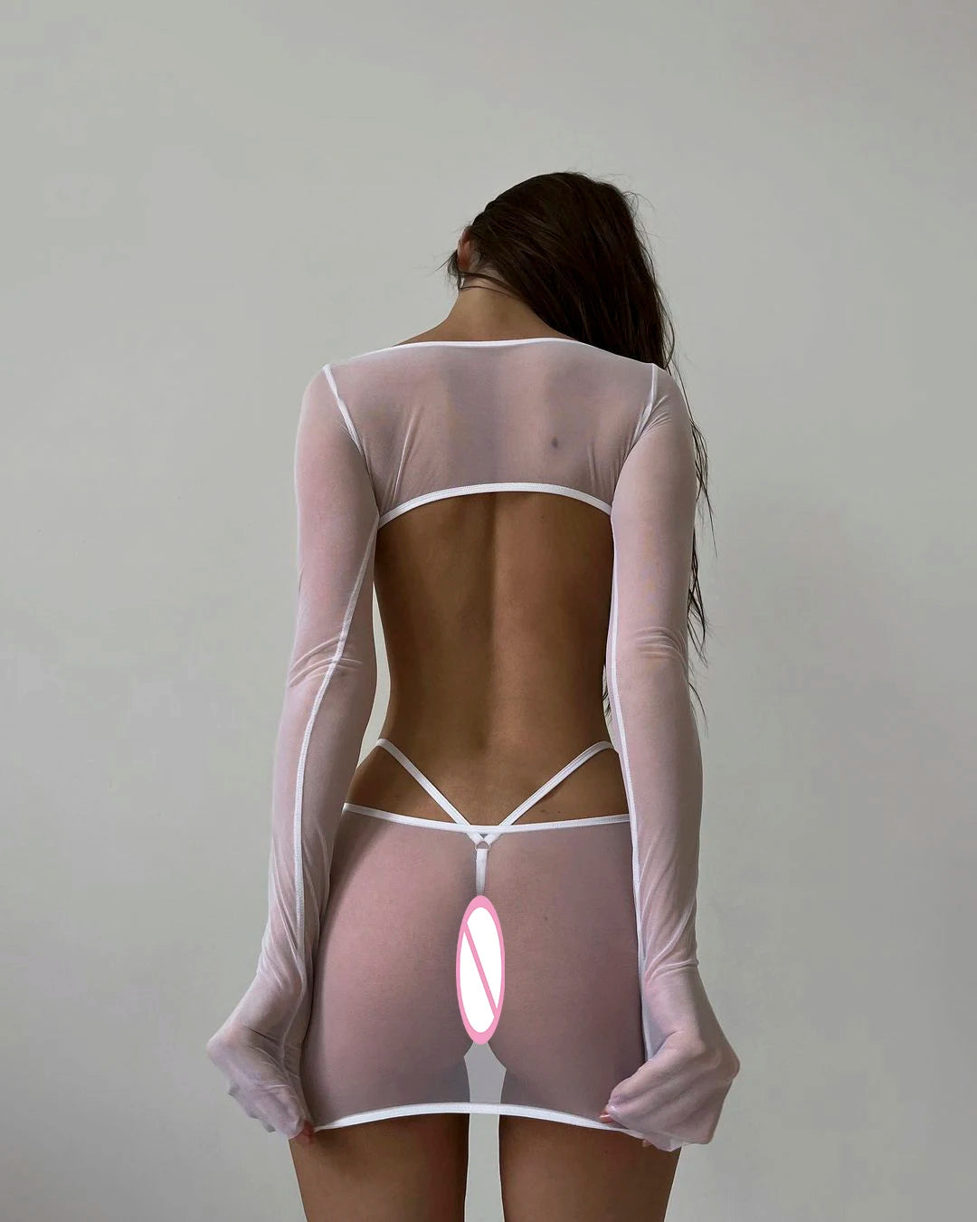 see through mesh dress Sensual Lingerie Transparent Babydoll Sheer Mesh Cutout Waist Dress – LACYMATE®