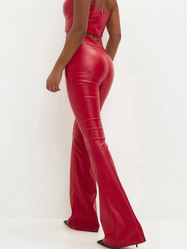 High Waist Leather Pants Lacy0301