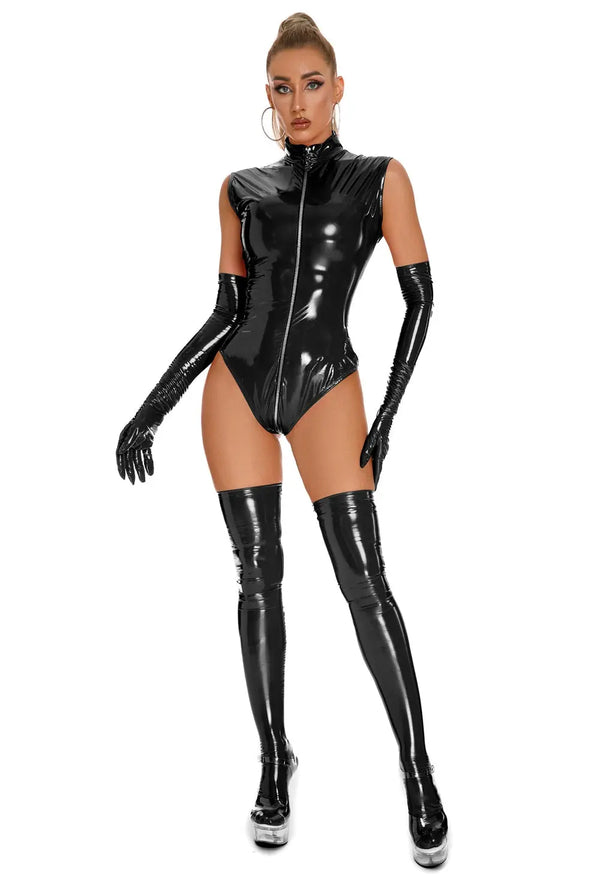 LacyMate™ Katrina Wetlook Bodysuit - Black Lavah Intimates