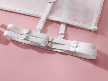 Ruffle Erotic Lingerie Transparent Lace Fancy Underwear Lifting Bolt Sensual Outfit Sheer Mesh Sissy Exotic Sets