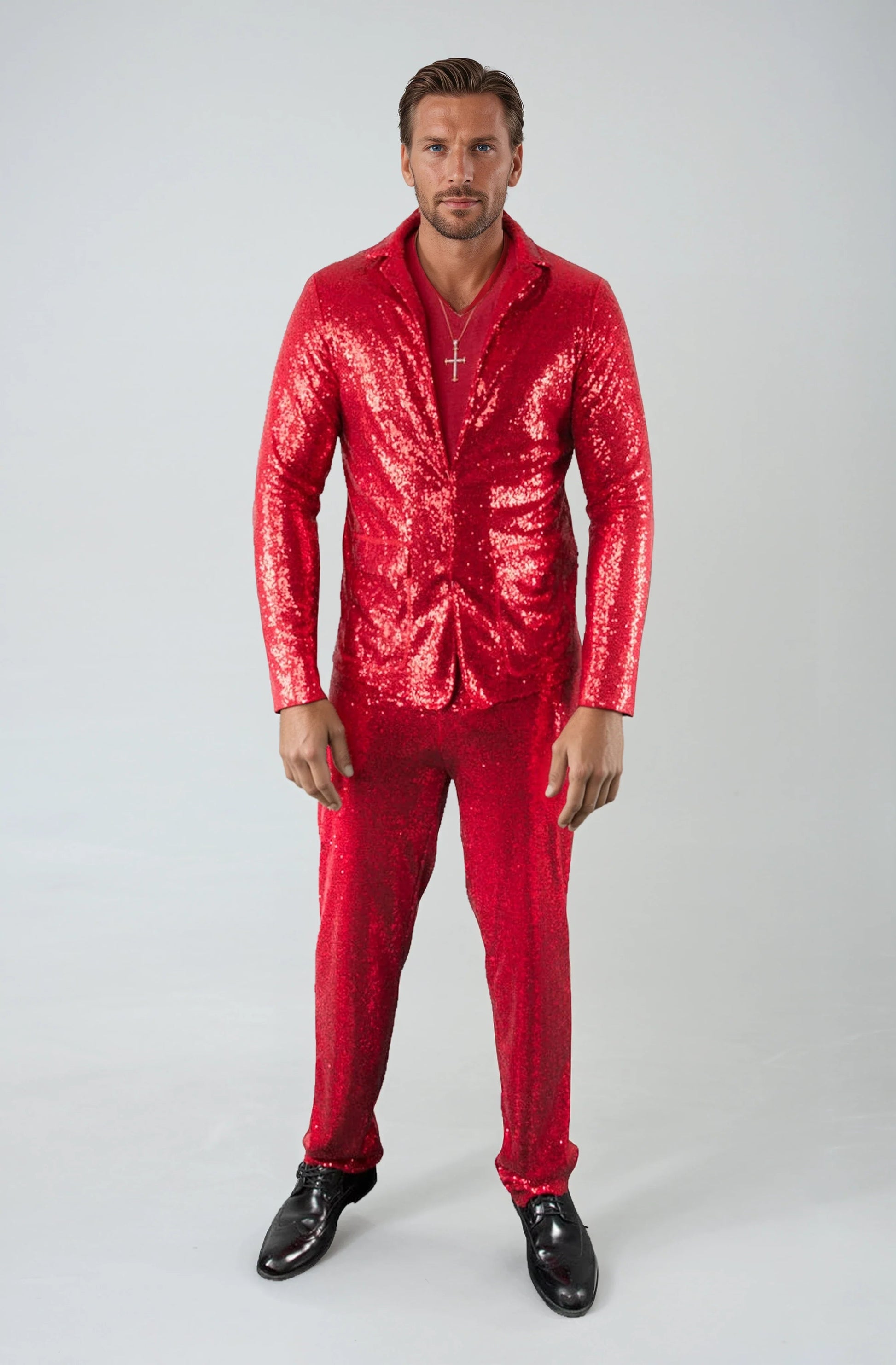 Red Sequin Men’s Suit 3WISHES