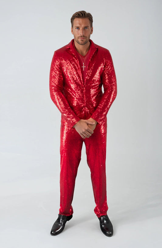 Red Sequin Men’s Suit 3WISHES