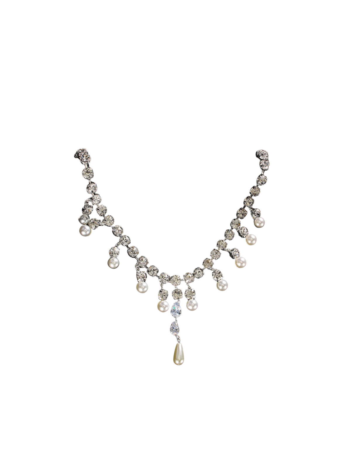 Zala Crystal Pearl Fringe Necklace