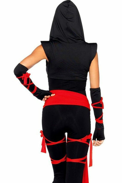 Deadly Ninja Costume with Face Mask Leg Avenue