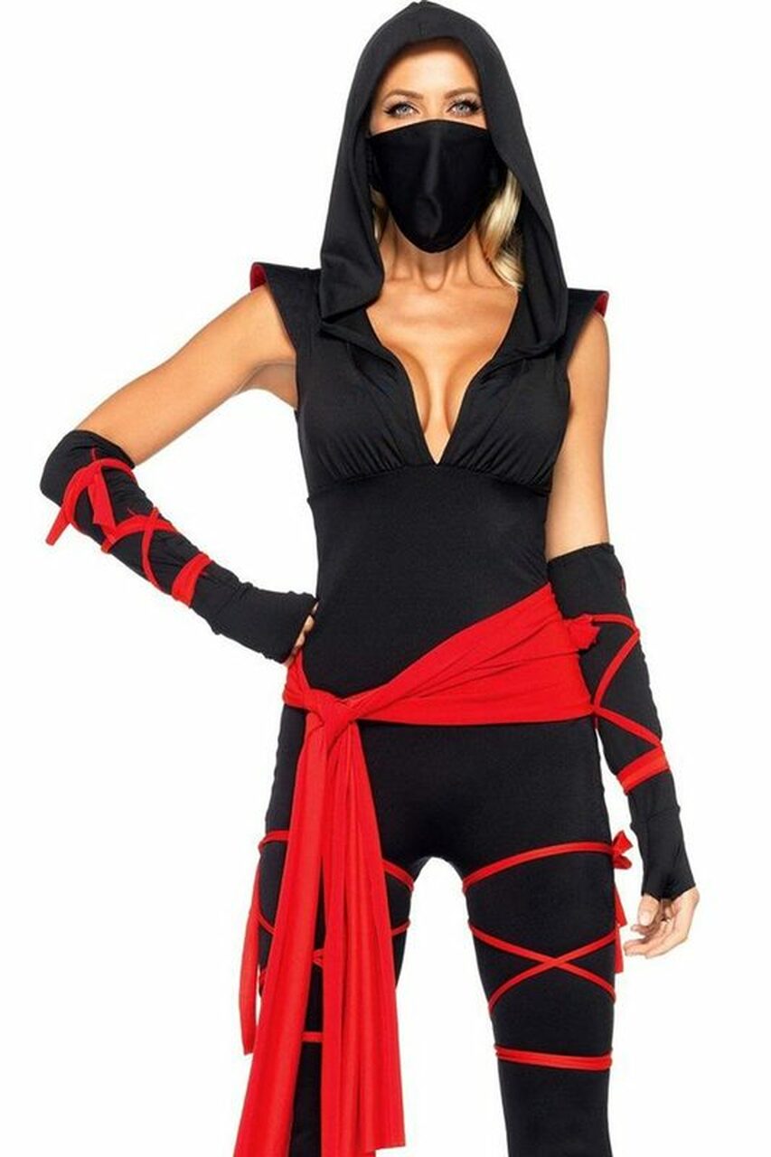 Deadly Ninja Costume with Face Mask Leg Avenue