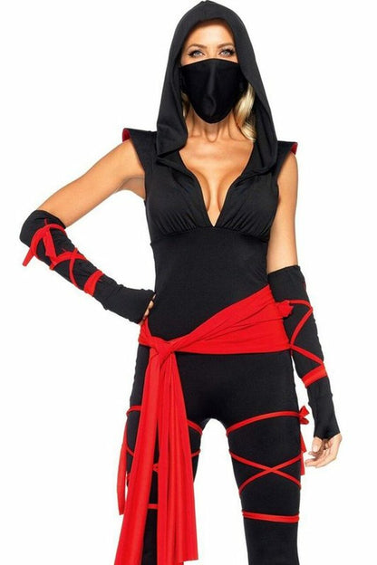 Deadly Ninja Costume with Face Mask Leg Avenue