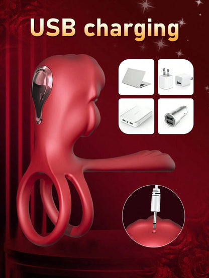 💥2025 KissMaster, Penis Ring for Men, Silicone Waterproof Couples Vibrator Nighty