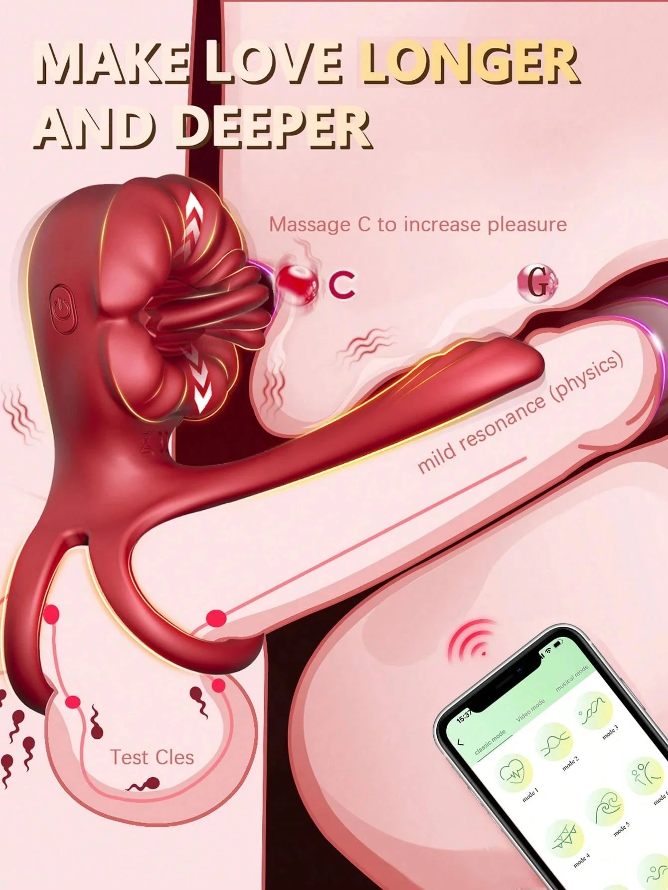 💥2025 KissMaster, Penis Ring for Men, Silicone Waterproof Couples Vibrator Nighty