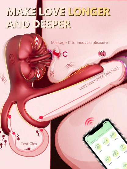 💥2025 KissMaster, Penis Ring for Men, Silicone Waterproof Couples Vibrator Nighty