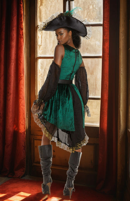 Emerald Pirate Costume Dreamgirl