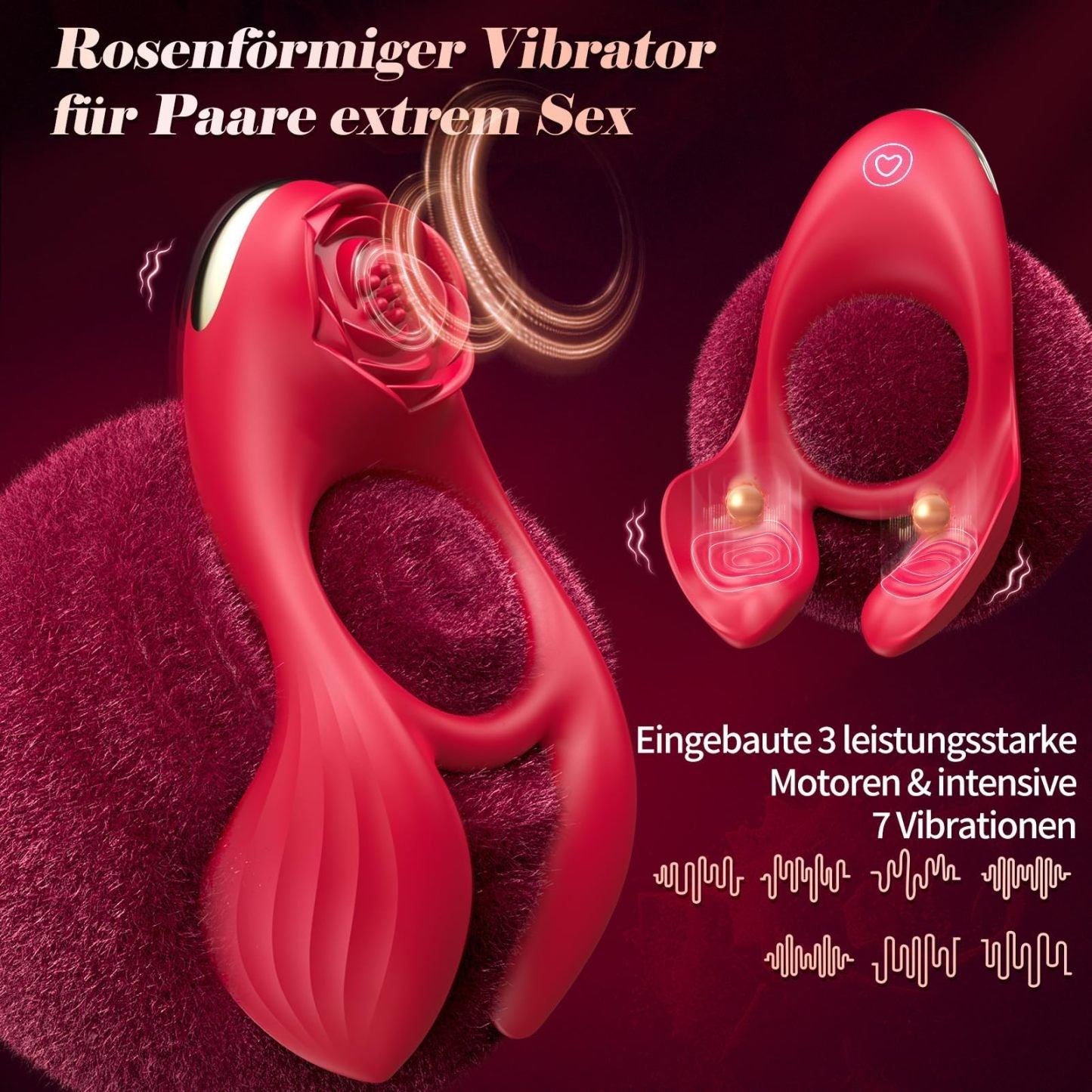 💥2025 New Vibrating Cock Ring🎁-🌹Rose Clitoral Stimulator✨ Nighty