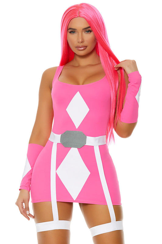 Plus Size Pink Power Superhero Costume Forplay