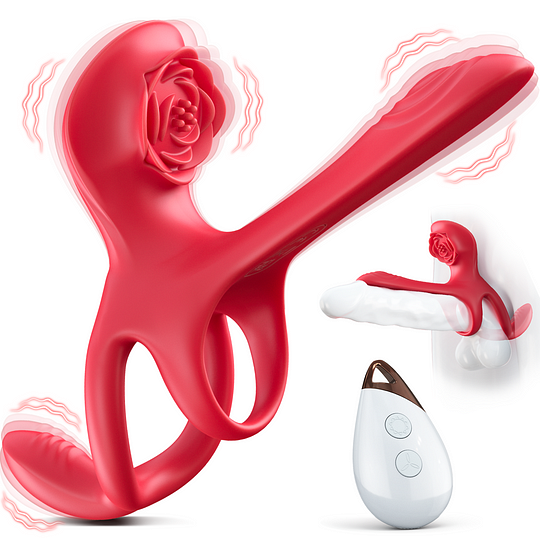 💥2025 NEW ROZY - Vibrating Cock Ring Couple Sex Toys Male Sexual Toy With 5 In 1 Stimulator Nighty