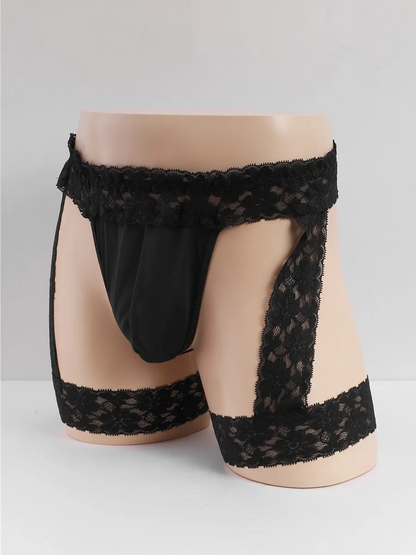 🔥 Funny Men 2025 🔥 Lace Thong Panties with Garters