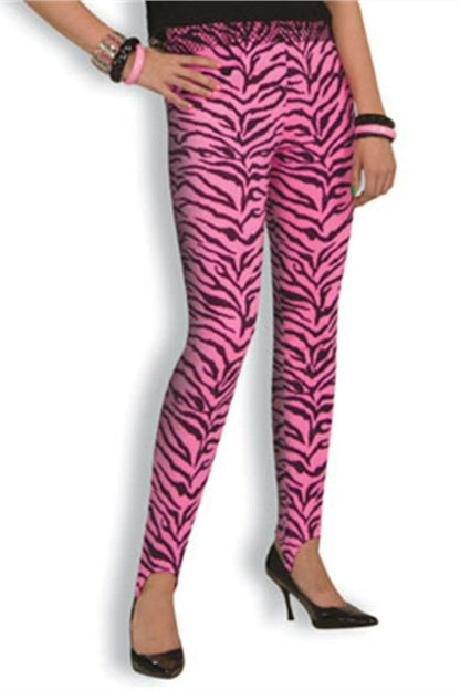 80's Pink Zebra Stirrup Pants Forum Novelties