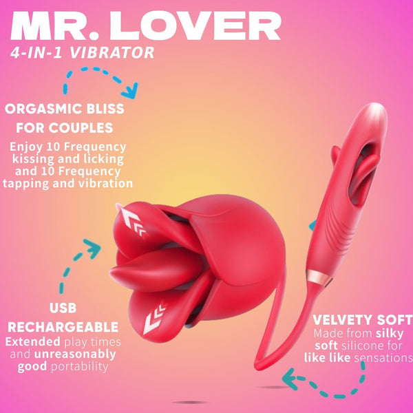 Mr. Lover Kissing Licking Tapping Vibrator LacyNighty