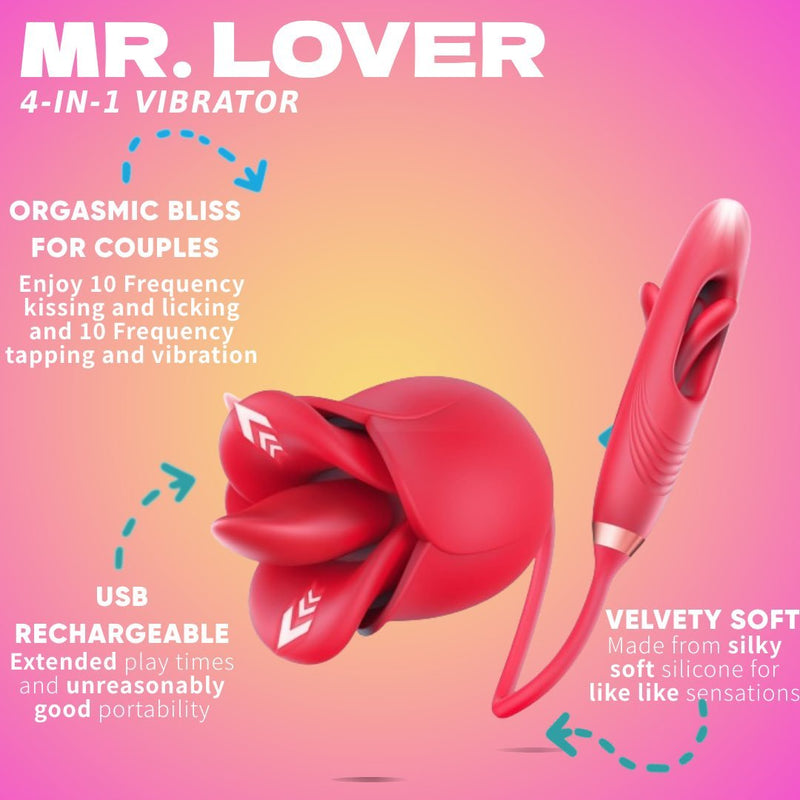 Mr. Lover Kissing Licking Tapping Vibrator LacyNighty