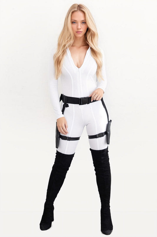 White Widow Assassin Costume 3WISHES