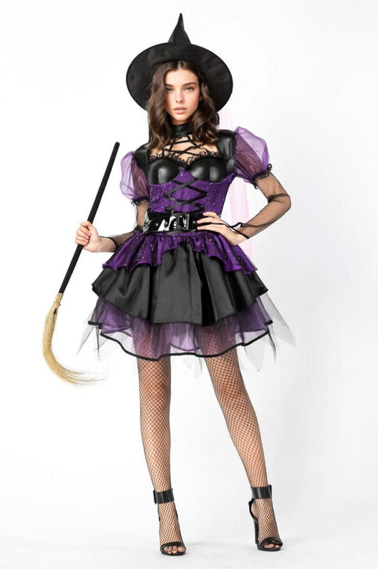 Purple Pentagram Witch Halloween Costume Silea