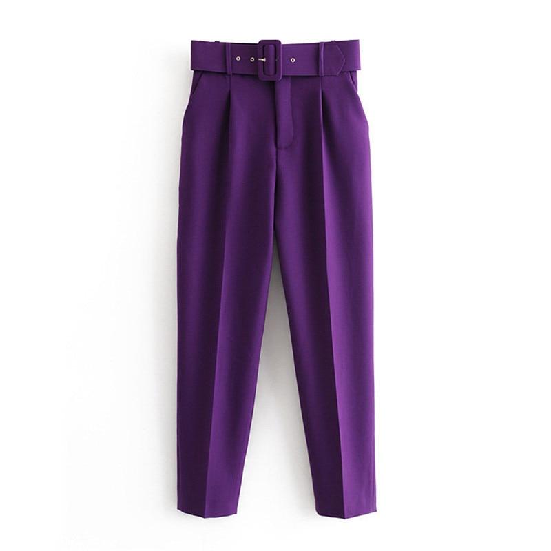 Office Lady Suit Pants with Belt