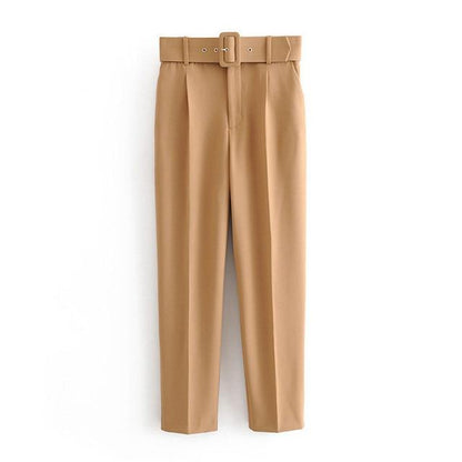 Office Lady Suit Pants with Belt