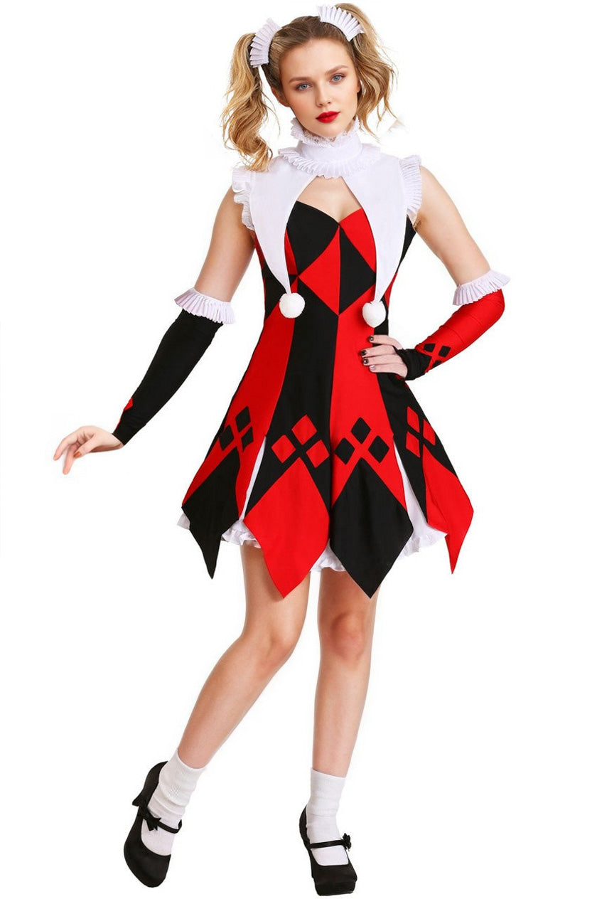 Sexy Adult Jester Halloween Costume Silea